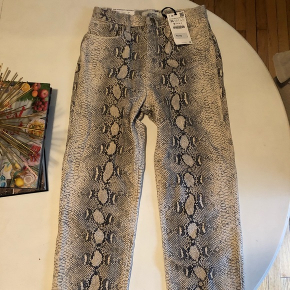 snakeskin high waisted jeans